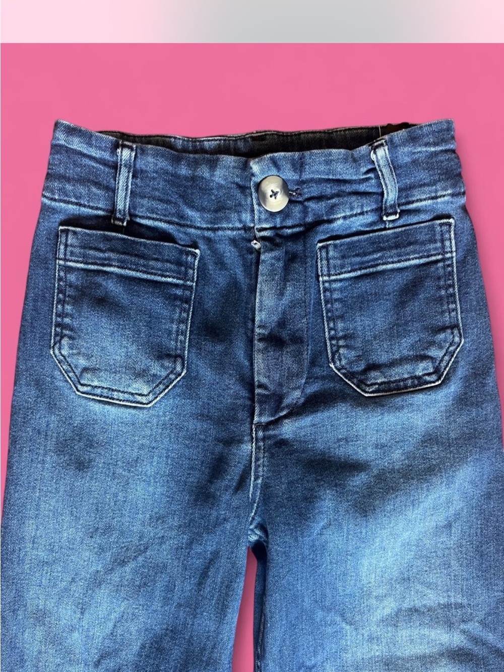 Maeve Wide-Leg Cropped Jeans in Dark Blue Wash - Picture 3 of 5